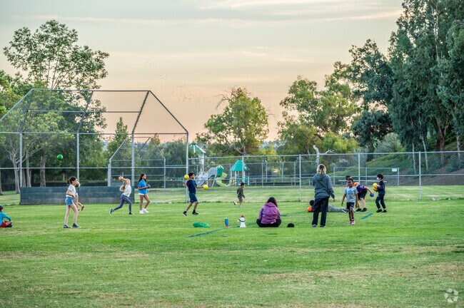 Montevideo Elementary School has open fields for sports and recreation.