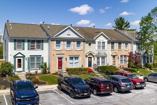 A lovely row of newly constructed townhomes in Fredericktowne Village.