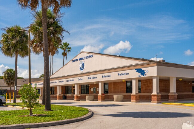 Drop off and pick up area at Carver Community Middle School.