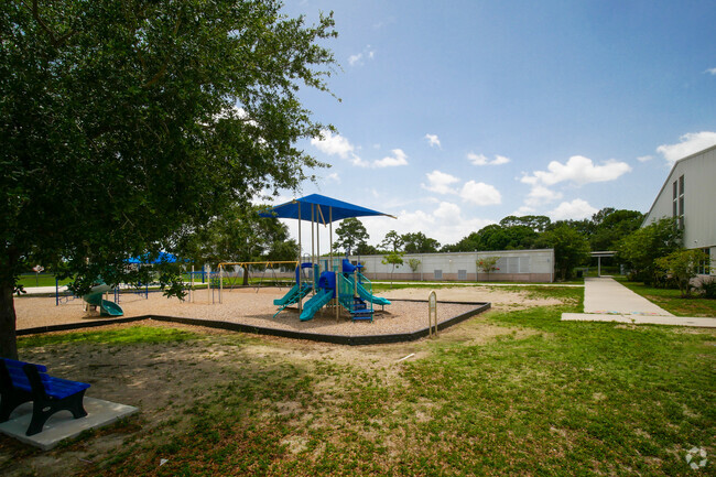 Lewis Carroll Elementary School has a shaded playground.