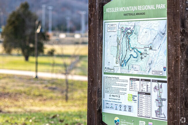 Greenland residents can hike, bike or enjoy multiple sports fields at Kessler Mountain Park.