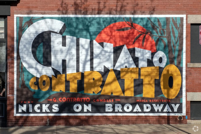 Nick's on Broadway has a colorful mural on the side of its building in West End.