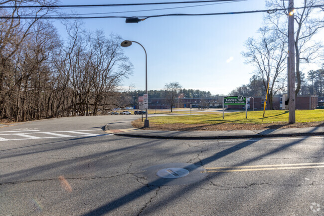 The main entrance to the Locke Middle School in Billerica, MA.