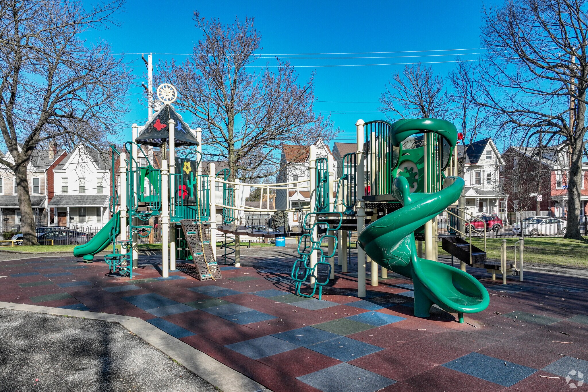 The playground at Osceola Parklet in the Bloomfield neighborhood.