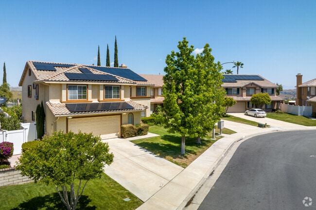 A Tuscany Hills home features energy-efficient solar panels.