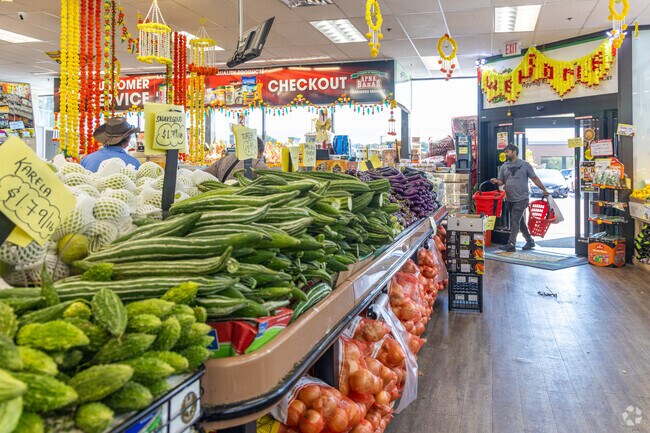 Apna Bazar has a wide variety of produce and groceries in The Highlands neighborhood.