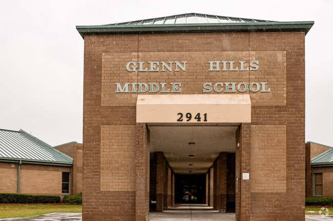 Glenn Hills Middle School  front entrance in Augusta, GA.