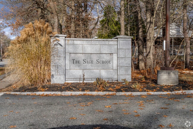 The main entrance to The Sage School in Foxborough, MA