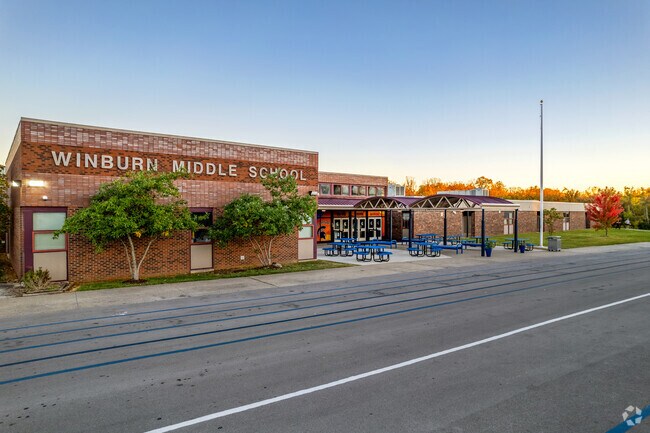 The student population of Winburn Middle School is 815 and the school serves 6-8.