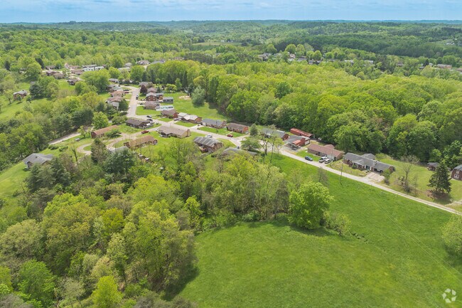 Lubeck is a very wooded neighborhood in the rural hills of Parkersburg.