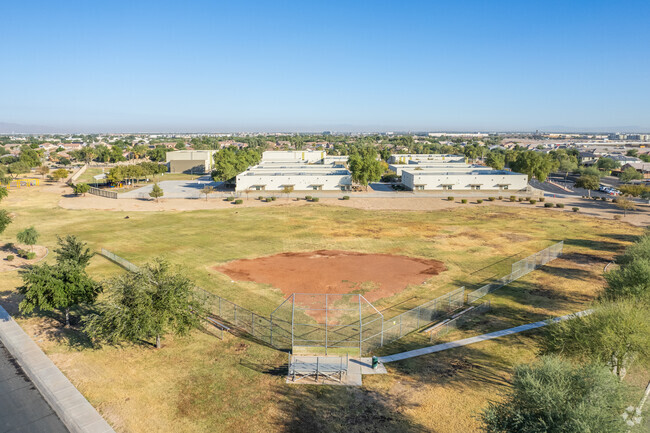 A bird's-eye view of Centerra Mirage STEM Academy in Goodyear.