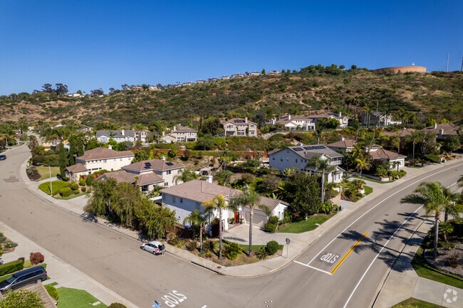 Houses sit along the rolling hills of San Marcos in Palomar Estates.