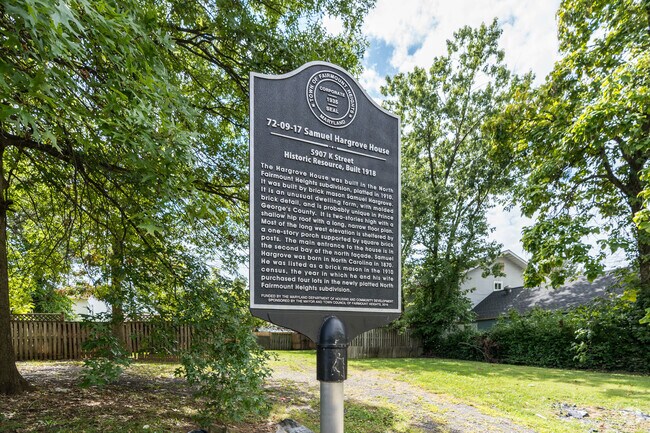 An informational sign at the historical Samuel Hargrove house site.