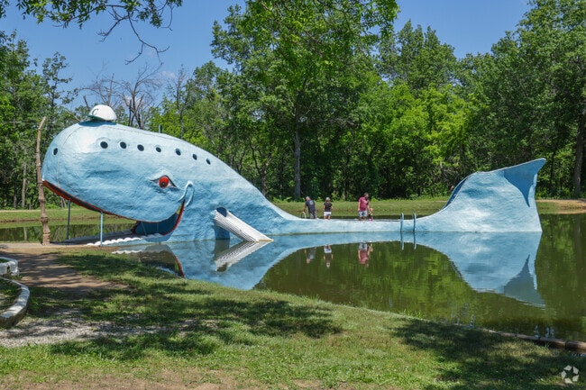 The Blue Whale of Catoosa is just south of Verdigris, a popular stop for locals and travelers.