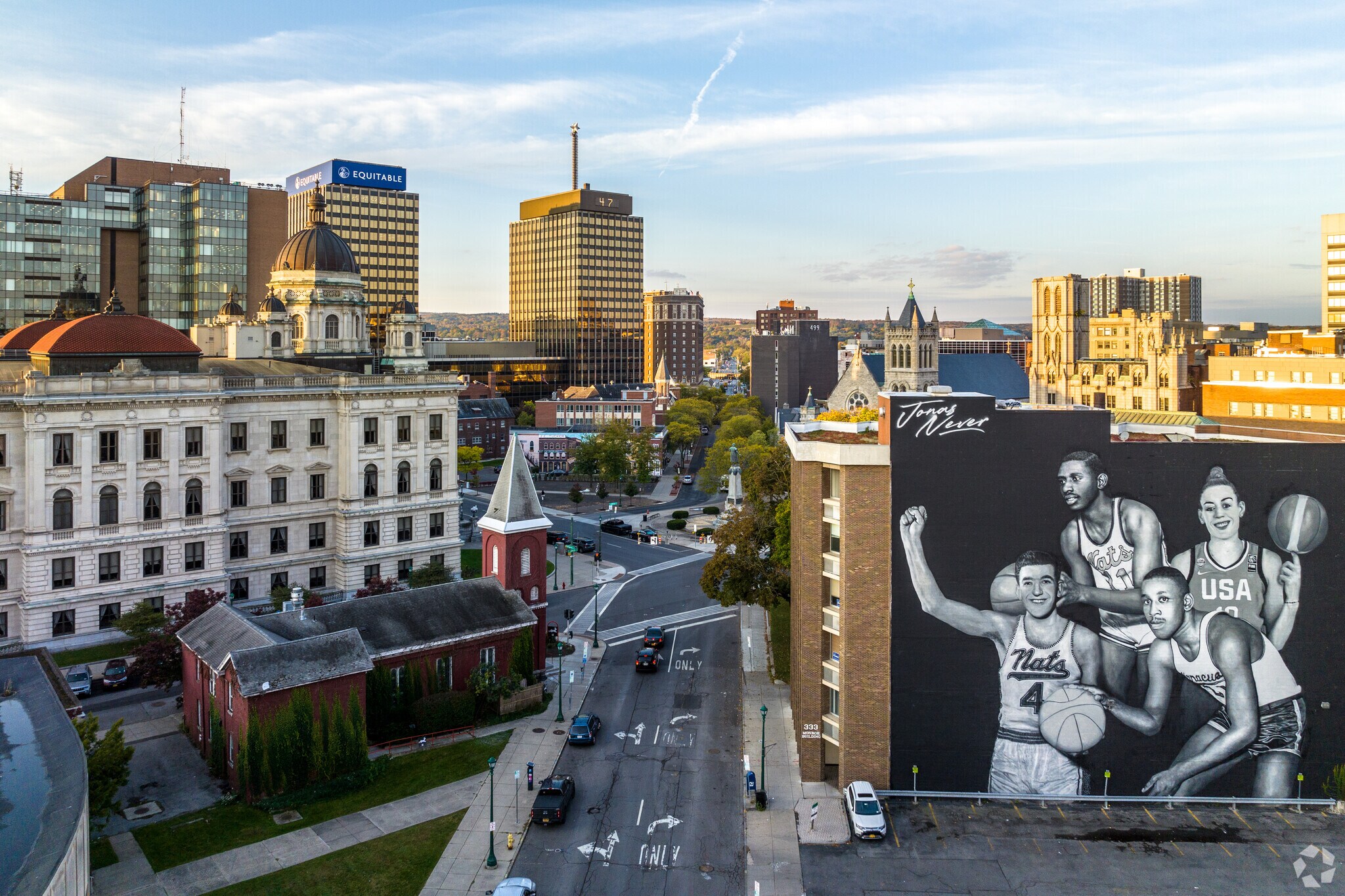 Downtown Syracuse has a big city feel in a small walkable downtown.