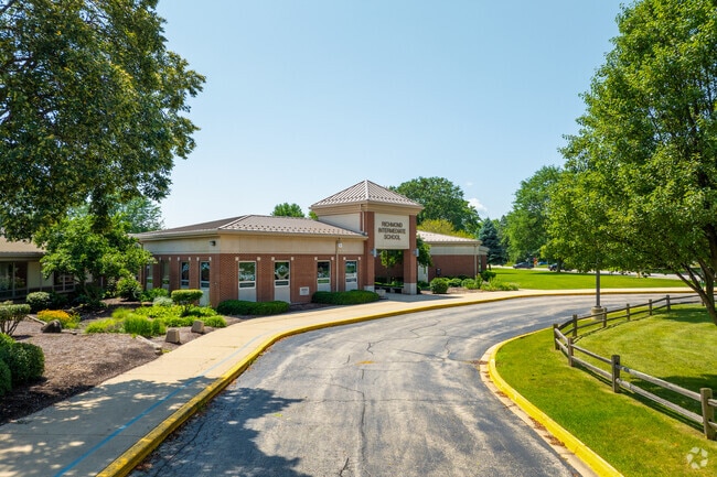 The entrance to Richmond Intermediate School welcomes all through their doors.