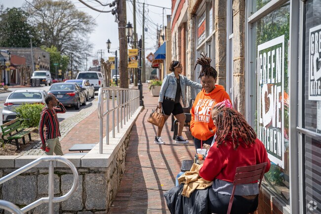 Locals enjoy the vibrant community of downtown Stonecrest.