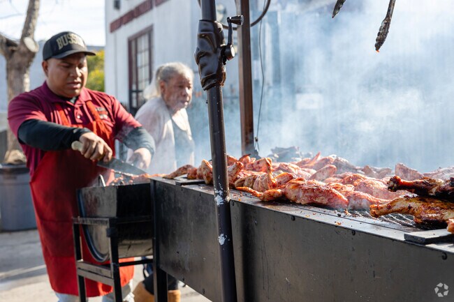 Grab some chicken legs from street vendors in West Adams.