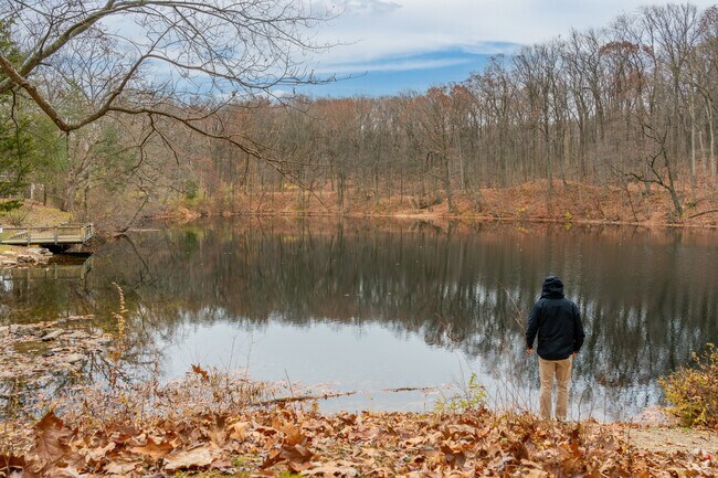 Hunsicker's Grove has a stocked pond popular for local fishermen in Longswamp.