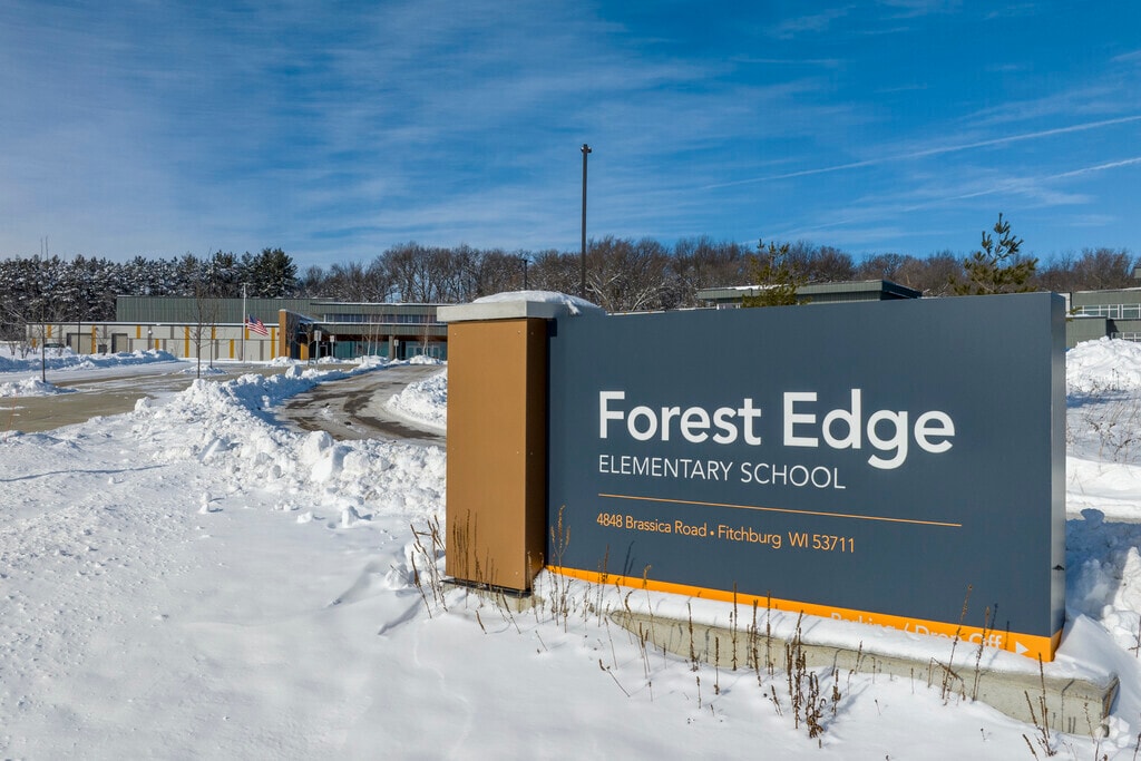 The facility of Forest Edge Elementary in Fitchburg is 126,580 square feet.