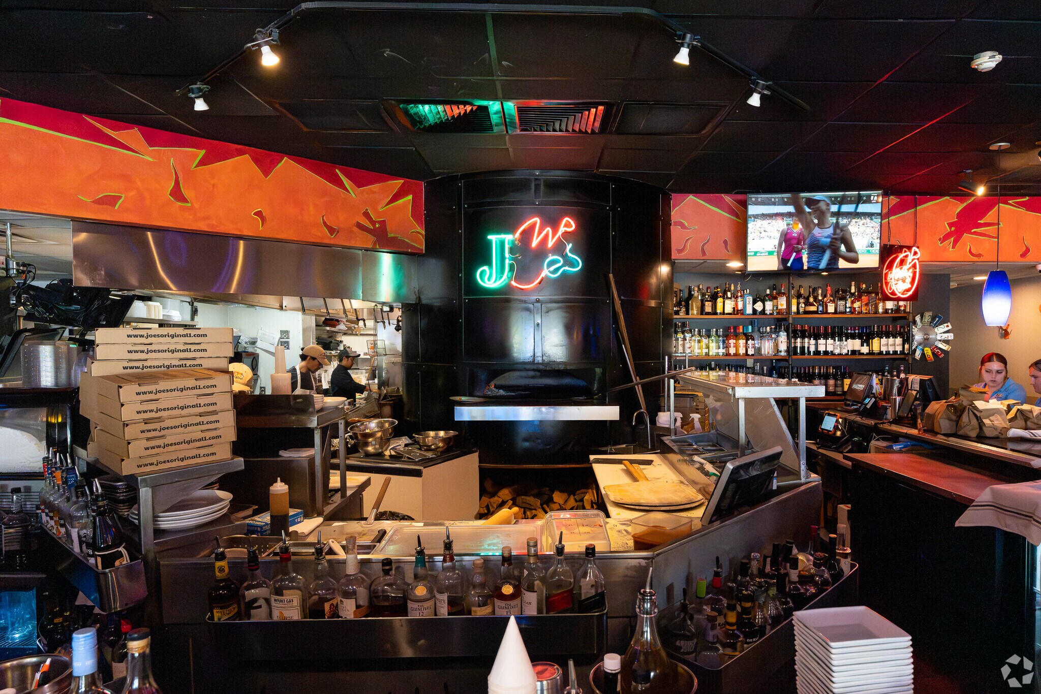 The wood-fired pizza oven at Joe’s Original in Idlewood.