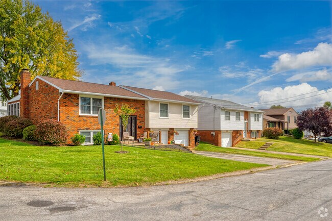 Here is a split-level home that leads this row of homes in Conway, PA.