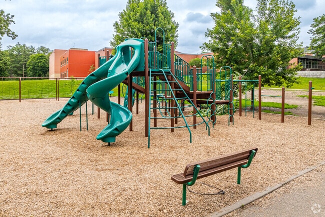 Somerset Elementary School has a spacious playground and green space behind the school.