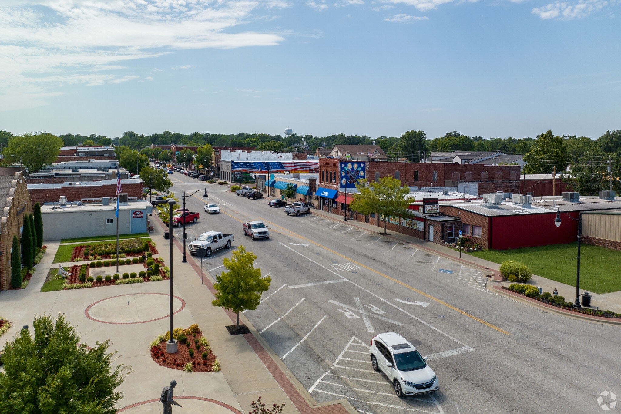 Hwy 20 turns into Main street through the Collinsville neighborhood.