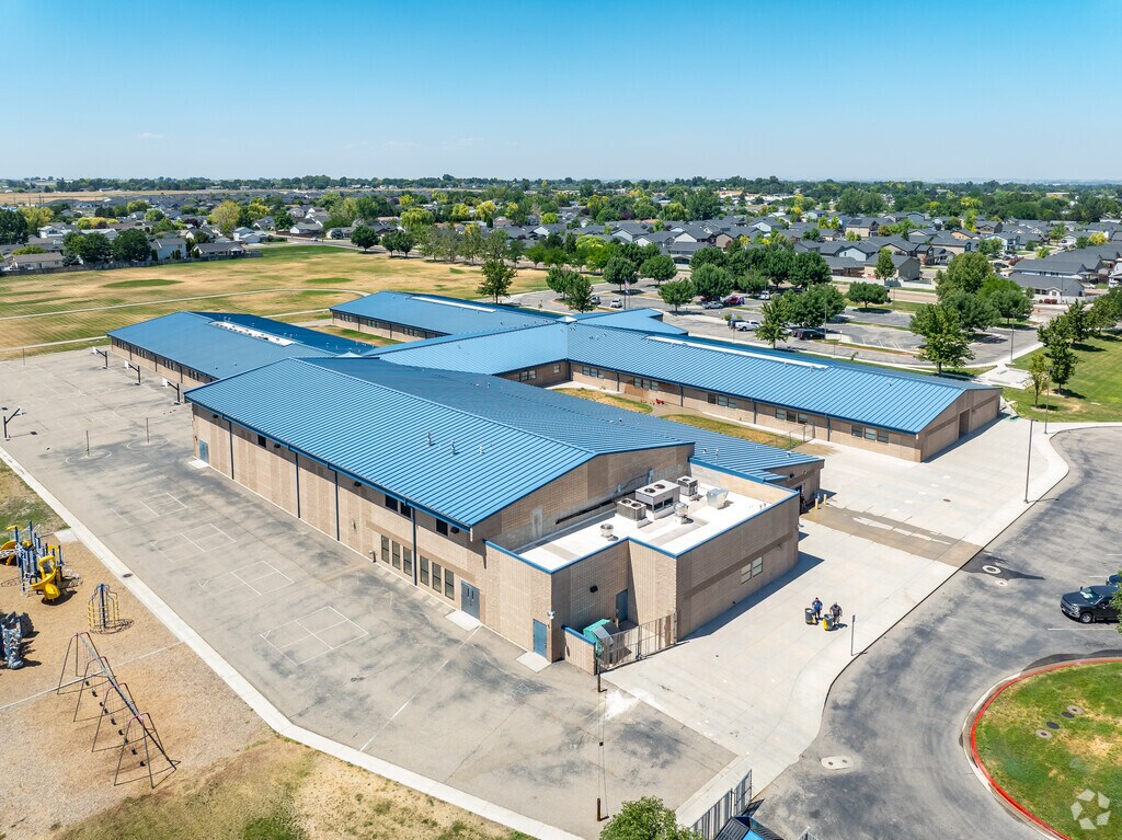 Aerial context north at Lewis and Clark Elementary.