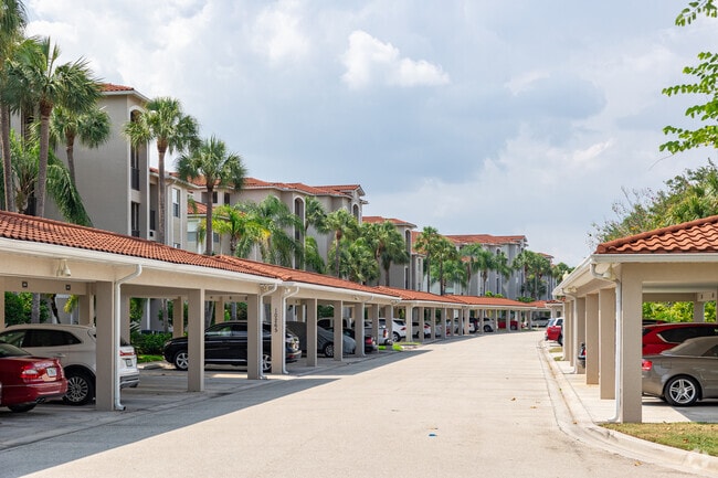 Heritage Bay has condominiums and multifamily units with covered carports.