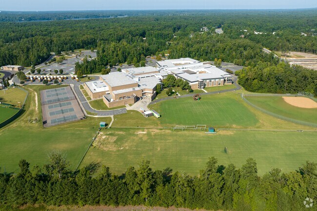 Aerial view of Clover Hill High School.