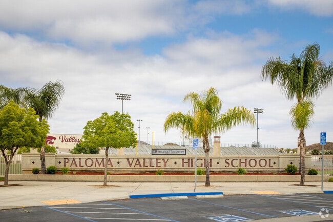 School spirit seen in front of the football stadium at Paloma Valley High School in Menifee.