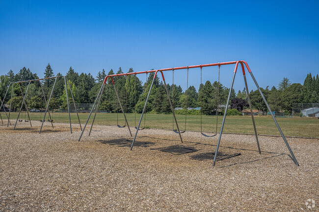 Swing sets at Beaver Acres Elementary School in Beaverton, Oregon