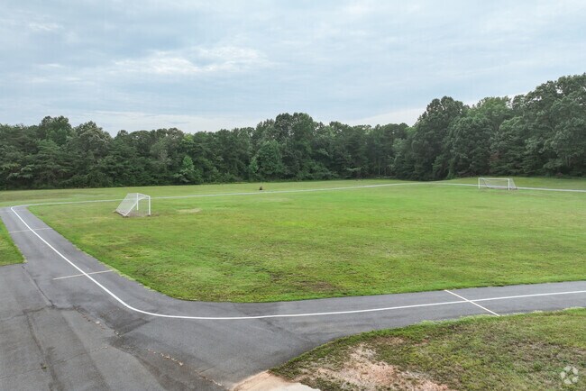 A small soccer field is on the campus of Sherrills Ford Elementary School.