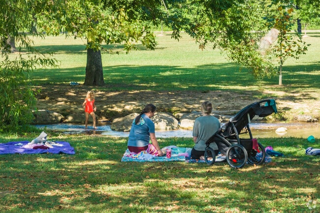 People love to picnic by the creek in Heritage Park.