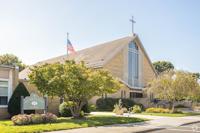 The St. Philip and St. James Catholic Church in Saint James is also a school serving Pk-8th.