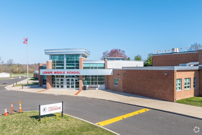 Lenape Middle School serves 866 students in grades 7-9.
