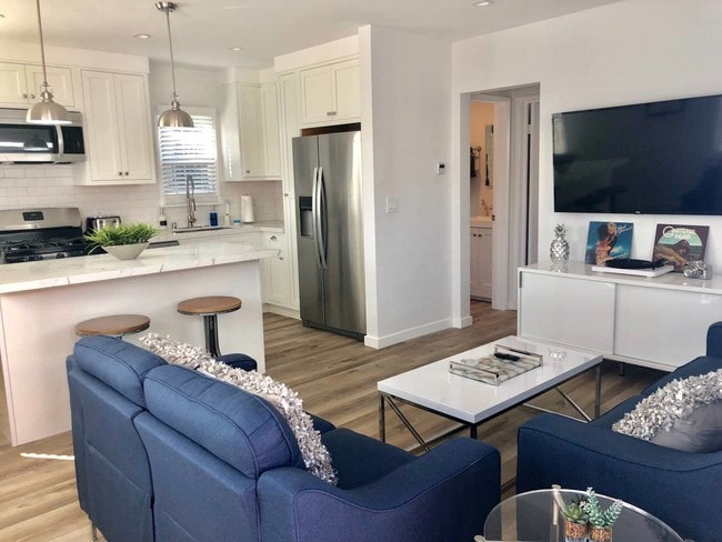 living room and kitchen