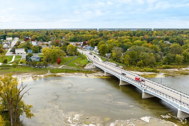 The historic interurban bridge in Waterville once connected the town to Toledo by electric rail.