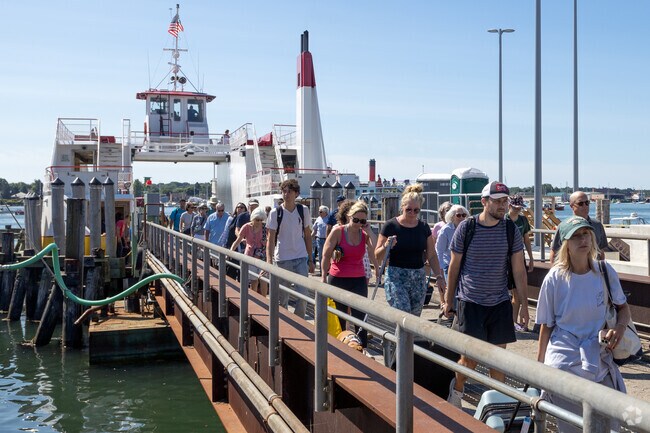 The Casco Bay Ferry transports people and cargo to Peaks Island.