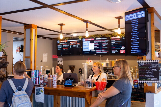 Red Wing Coffee and Sweet Treats Bakery serve locals near the waterfront.