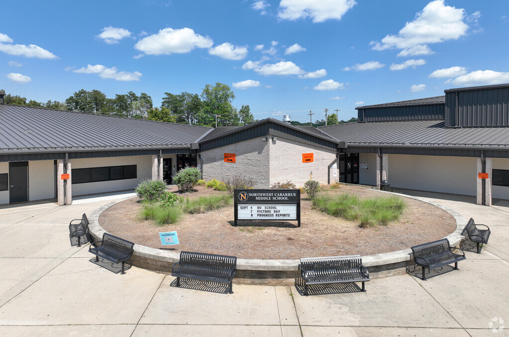 The unique entrance to Northwest Cabarrus Middle School in Kannapolis
