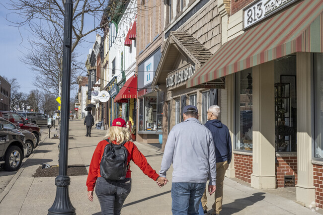 Monroe's Swiss heritage is evident in its downtown architecture, with even some shops adopting Swiss-style awnings.