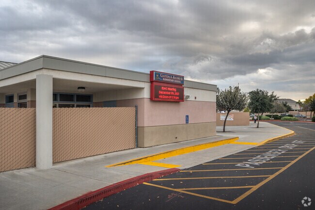 Safe drop-off zone is seen at Clayton A. Record, Jr., Elementary School in San Jacinto.