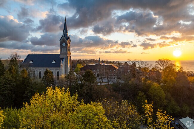 St. John's church sits proudly above downtown Port washington.