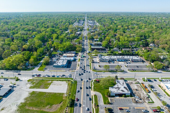 Downtown Palos Heights has a high amount of traffic along Harlem Avenue.