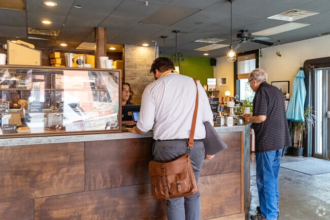 University Place residents enjoy a cup of coffee from Mo Java Cafe.