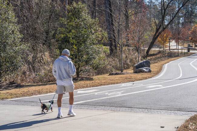 You can take your pup for a stroll along the trails near Hills Park.