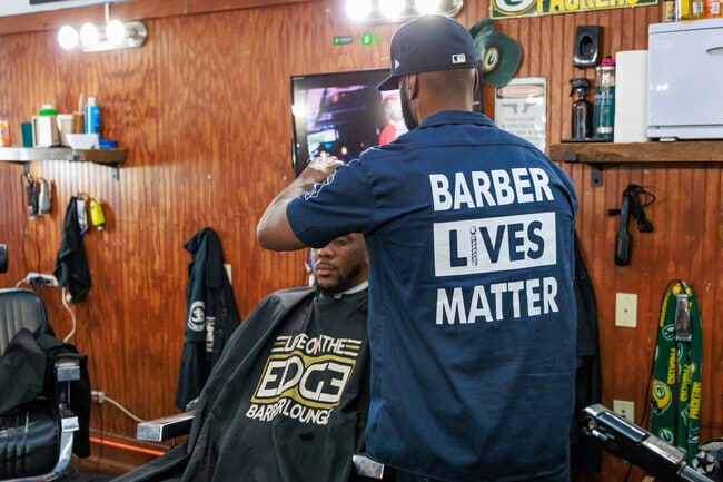 Barber lives matter at Life On The Edge Barber Lounge in Northside.