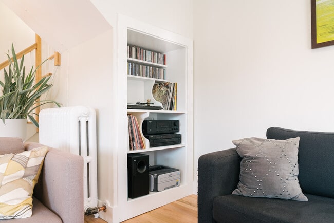 Built-in space for record player or more books